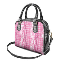 Hawaiian Ohia Lehua Lei Shoulder Handbag Plaid Palaka Akala Pattern LT9 - Polynesian Pride