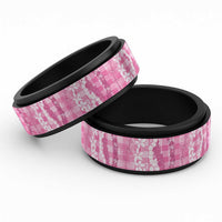 Hawaiian Ohia Lehua Lei Spinner Ring Plaid Palaka Akala Pattern - Polynesian Pride