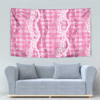 Hawaiian Ohia Lehua Lei Tapestry Plaid Palaka Akala Pattern - Polynesian Pride