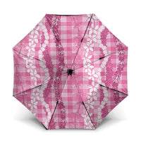 Hawaiian Ohia Lehua Lei Umbrella Plaid Palaka Akala Pattern - Polynesian Pride
