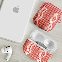 Hawaiian Ohia Lehua Lei AirPods Case Plaid Palaka Ulaula Pattern LT9 - Polynesian Pride