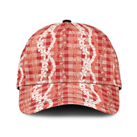Hawaiian Ohia Lehua Lei Classic Cap Plaid Palaka Ulaula Pattern LT9 Universal Fit Red - Polynesian Pride