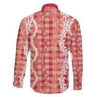 Hawaiian Ohia Lehua Lei Family Matching Mermaid Dress and Hawaiian Shirt Plaid Palaka Ulaula Pattern - Polynesian Pride