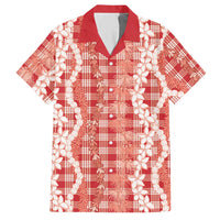 Hawaiian Ohia Lehua Lei Hawaiian Shirt Plaid Palaka Ulaula Pattern LT9 Red - Polynesian Pride
