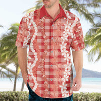 Hawaiian Ohia Lehua Lei Hawaiian Shirt Plaid Palaka Ulaula Pattern LT9 - Polynesian Pride