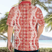 Hawaiian Ohia Lehua Lei Hawaiian Shirt Plaid Palaka Ulaula Pattern LT9 - Polynesian Pride