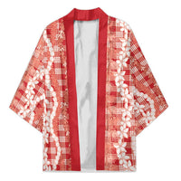 Hawaiian Ohia Lehua Lei Kimono Plaid Palaka Ulaula Pattern - Polynesian Pride