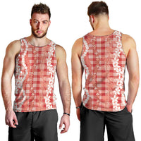 Hawaiian Ohia Lehua Lei Men Tank Top Plaid Palaka Ulaula Pattern LT9 - Polynesian Pride