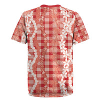 Hawaiian Ohia Lehua Lei Rugby Jersey Plaid Palaka Ulaula Pattern LT9 - Polynesian Pride