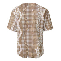 Hawaiian Ohia Lehua Lei Baseball Jersey Plaid Palaka Kalaihaahaa Pattern - Polynesian Pride