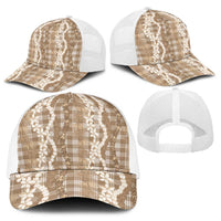 Hawaiian Ohia Lehua Lei Baseball Net Cap Plaid Palaka Kalaihaahaa Pattern LT9 - Polynesian Pride