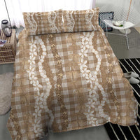 Hawaiian Ohia Lehua Lei Bedding Set Plaid Palaka Kalaihaahaa Pattern - Polynesian Pride