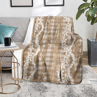 Hawaiian Ohia Lehua Lei Blanket Plaid Palaka Kalaihaahaa Pattern - Polynesian Pride