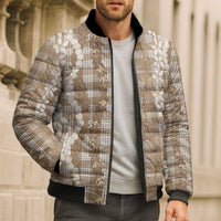 Hawaiian Ohia Lehua Lei Bomber Puffer Jacket Plaid Palaka Kalaihaahaa Pattern LT9 - Polynesian Pride