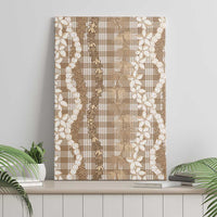 Hawaiian Ohia Lehua Lei Canvas Wall Art Plaid Palaka Kalaihaahaa Pattern - Polynesian Pride