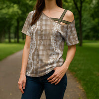 Hawaiian Ohia Lehua Lei Cross Shoulder Shirt Plaid Palaka Kalaihaahaa Pattern LT9 - Polynesian Pride