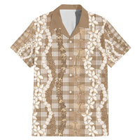 Hawaiian Ohia Lehua Lei Family Matching Mermaid Dress and Hawaiian Shirt Plaid Palaka Kalaihaahaa Pattern - Polynesian Pride