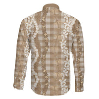 Hawaiian Ohia Lehua Lei Family Matching Off The Shoulder Long Sleeve Dress and Hawaiian Shirt Plaid Palaka Kalaihaahaa Pattern - Polynesian Pride