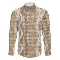 Hawaiian Ohia Lehua Lei Family Matching Puletasi and Hawaiian Shirt Plaid Palaka Kalaihaahaa Pattern - Polynesian Pride
