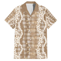 Hawaiian Ohia Lehua Lei Family Matching Short Sleeve Bodycon Dress and Hawaiian Shirt Plaid Palaka Kalaihaahaa Pattern - Polynesian Pride