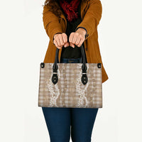 Hawaiian Ohia Lehua Lei Leather Bag Plaid Palaka Kalaihaahaa Pattern - Polynesian Pride