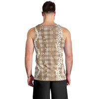 Hawaiian Ohia Lehua Lei Men Tank Top Plaid Palaka Kalaihaahaa Pattern LT9 - Polynesian Pride