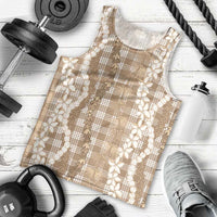 Hawaiian Ohia Lehua Lei Men Tank Top Plaid Palaka Kalaihaahaa Pattern LT9 - Polynesian Pride