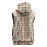 Hawaiian Ohia Lehua Lei Sleeveless Hoodie Plaid Palaka Kalaihaahaa Pattern LT9 - Polynesian Pride