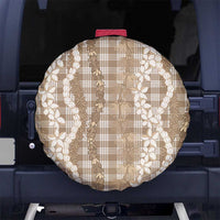 Hawaiian Ohia Lehua Lei Spare Tire Cover Plaid Palaka Kalaihaahaa Pattern - Polynesian Pride