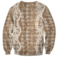 Hawaiian Ohia Lehua Lei Sweatshirt Plaid Palaka Kalaihaahaa Pattern LT9 - Polynesian Pride