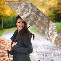 Hawaiian Ohia Lehua Lei Umbrella Plaid Palaka Kalaihaahaa Pattern - Polynesian Pride