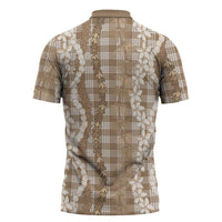 Hawaiian Ohia Lehua Lei Zipper Polo Shirt Plaid Palaka Kalaihaahaa Pattern LT9 - Polynesian Pride