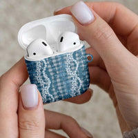 Hawaiian Ohia Lehua Lei AirPods Case Plaid Palaka Uliuli Omaomao Pattern LT9 - Polynesian Pride