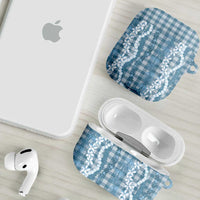 Hawaiian Ohia Lehua Lei AirPods Case Plaid Palaka Uliuli Omaomao Pattern LT9 - Polynesian Pride