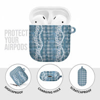 Hawaiian Ohia Lehua Lei AirPods Case Plaid Palaka Uliuli Omaomao Pattern LT9 - Polynesian Pride