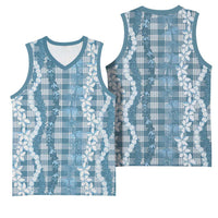 Hawaiian Ohia Lehua Lei Basketball Jersey Plaid Palaka Uliuli Omaomao Pattern LT9 - Polynesian Pride
