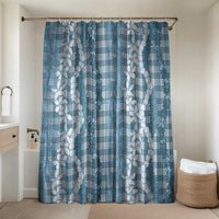 Hawaiian Ohia Lehua Lei Bathroom Set Plaid Palaka Uliuli Omaomao Pattern - Polynesian Pride