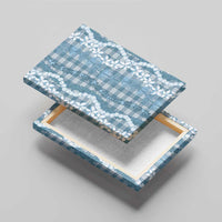 Hawaiian Ohia Lehua Lei Canvas Wall Art Plaid Palaka Uliuli Omaomao Pattern - Polynesian Pride