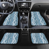 Hawaiian Ohia Lehua Lei Car Mats Plaid Palaka Uliuli Omaomao Pattern - Polynesian Pride