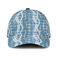 Hawaiian Ohia Lehua Lei Classic Cap Plaid Palaka Uliuli Omaomao Pattern LT9 Universal Fit Teal - Polynesian Pride