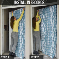 Hawaiian Ohia Lehua Lei Door Cover Plaid Palaka Uliuli Omaomao Pattern - Polynesian Pride