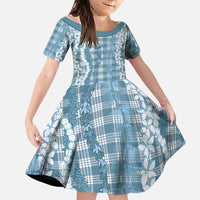 Hawaiian Ohia Lehua Lei Family Matching Mermaid Dress and Hawaiian Shirt Plaid Palaka Uliuli Omaomao Pattern - Polynesian Pride