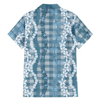 Hawaiian Ohia Lehua Lei Family Matching Puletasi and Hawaiian Shirt Plaid Palaka Uliuli Omaomao Pattern - Polynesian Pride