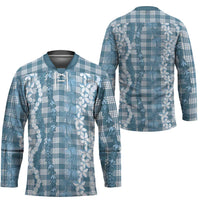 Hawaiian Ohia Lehua Lei Hockey Jersey Plaid Palaka Uliuli Omaomao Pattern LT9 - Polynesian Pride