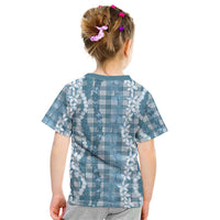 Hawaiian Ohia Lehua Lei Kid T Shirt Plaid Palaka Uliuli Omaomao Pattern LT9 - Polynesian Pride