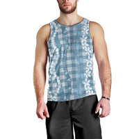 Hawaiian Ohia Lehua Lei Men Tank Top Plaid Palaka Uliuli Omaomao Pattern LT9 - Polynesian Pride
