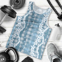 Hawaiian Ohia Lehua Lei Men Tank Top Plaid Palaka Uliuli Omaomao Pattern LT9 - Polynesian Pride