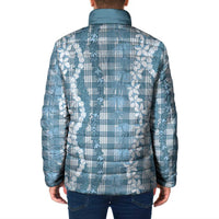 Hawaiian Ohia Lehua Lei Padded Jacket Plaid Palaka Uliuli Omaomao Pattern LT9 - Polynesian Pride
