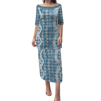 Hawaiian Ohia Lehua Lei Puletasi Plaid Palaka Uliuli Omaomao Pattern - Polynesian Pride