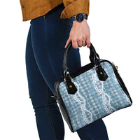 Hawaiian Ohia Lehua Lei Shoulder Handbag Plaid Palaka Uliuli Omaomao Pattern LT9 - Polynesian Pride